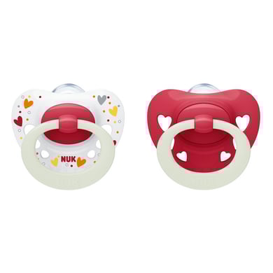 NUK Nachtpon Signature Night silicone maat 2, rood