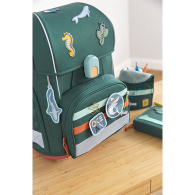 LÄSSIG Skola Set Boxy Unik mörk green