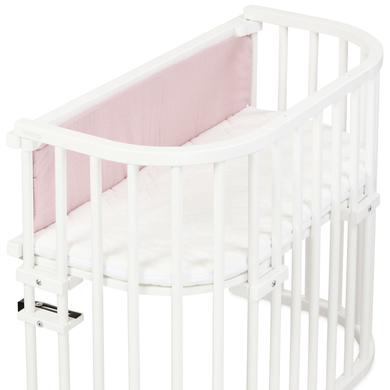 babybay Cotton Rutnätsskydd Organic Royal för låsbart rutnät alla modeller rosé glitter prickar guld