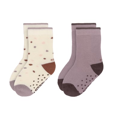 LÄSSIG Barnstrumpor med halkskydd 2-pack Tiny Farmer lila