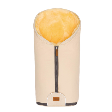 fillikid Coprigambe invernale Pamir per seggiolino auto, taglia 0, in vera pelliccia, avorio