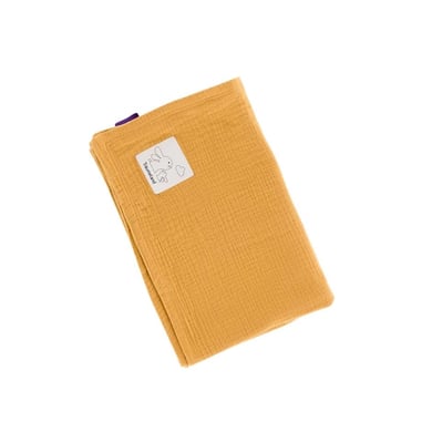 Träumeland Manta bebé muselina amarillo mostaza 75 x 100 cm