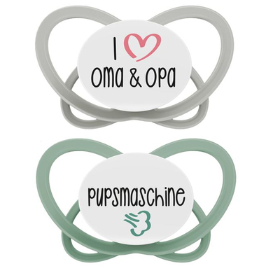 nip ® Chupete My Butterfly Green Special Editio talla 1 (0-6 meses) abuela y abuelo / máquina de pedos