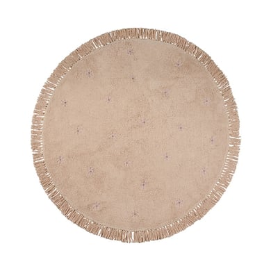 Tapis Petit Barnmatta Nora flower rosa Ø 130 cm