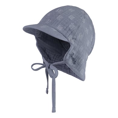 Image of Sterntaler Berretto a visiera reversibile con protezione del collo grigio-blu059