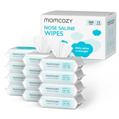 momcozy Våtservetter med koksaltlösning för näsan, 360 våtservetter (12 x 30 st)
