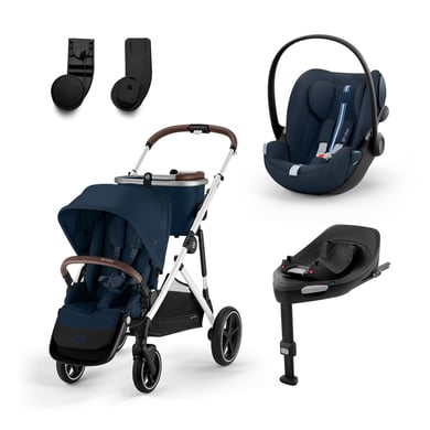 cybex GOLD Poussette duo combinée 2en1 Gazelle S Silver Ocean Blue Cloud G i-Size Plus Ocean Blue base G