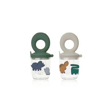 LIEWOOD Miranda matbehållare 2-pack Dinosaurier/dimma
