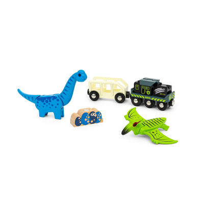 BRIO® WORLD Stazione in legno Treno a batteria, dinosauro