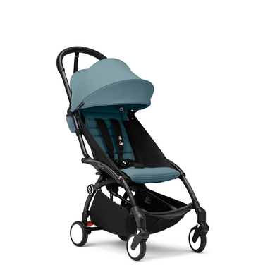 Stokke® Barnvagn YOYO³ black inkl. 6+ Färgklädsel Aqua