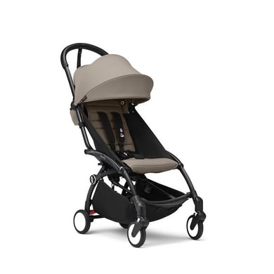 Stokke® Barnvagn YOYO³ black inkl. 6+ Färgklädsel Beige