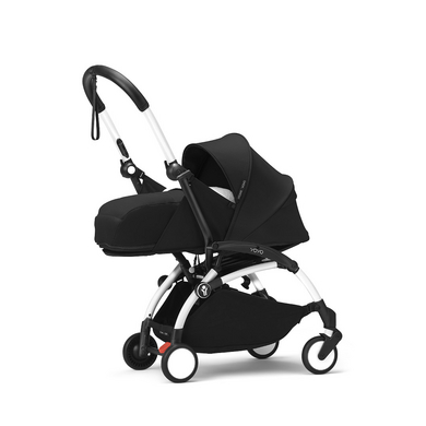 Stokke® Barnvagnschassi YOYO³ Gestell white inkl. 0+ färgklädsel med liggbas Black