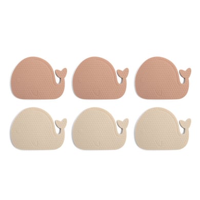 Image of Filibabba Mini tappetini da bagno antiscivolo 6 pezzi - Balene - Rose Mix059