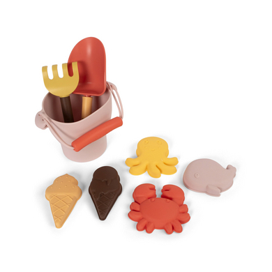 Set da spiaggia in silicone Filibabba - Peach Mix
