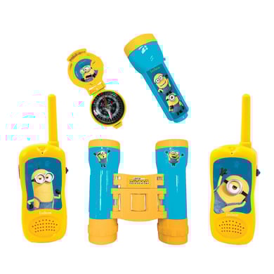LEXIBOOK Minions äventyrsset med 2 walkie-talkies på upp till 120 m, kikare, ficklampa och kompass