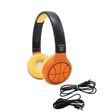 LEXIBOOK Basket 2-i-1 Bluetooth® och kabelanslutning, vikbara hörlurar med säker volym