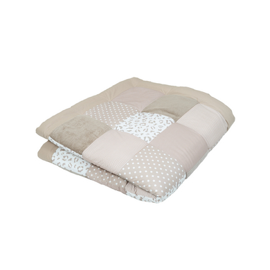 ULLENBOOM Sand Manta de gateo Leo 140x140cm , Beige, Blanco