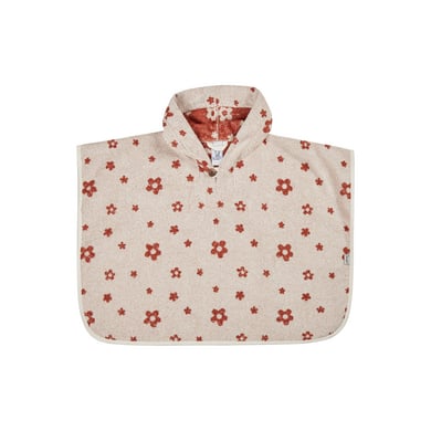 Image of Sterntaler Poncho da bagno fiori di fattoria ecru059