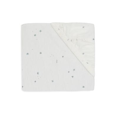 jollein Lenzuolo a pieghe in jersey 40/50x80/90cm - Twinkling - Mare Green