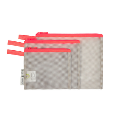 LÄSSIG Juego de bolsas de malla 3 piezas, neón Orange