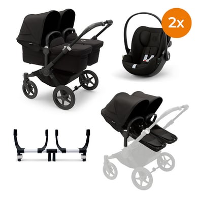bugaboo Poussette duo combinée 2en1 Donkey 5 Twin Complete Black Graphite Black cosy cybex GOLD Cloud G i-Size Magic Black