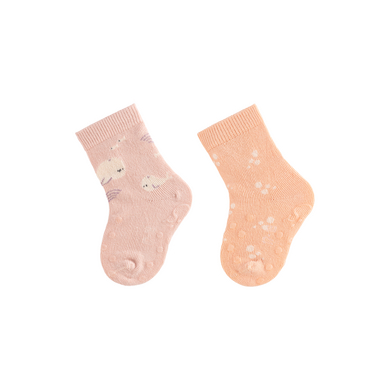 Sterntaler Calzini gattonanti ABS confezione doppia balena/puntini rosa polveroso