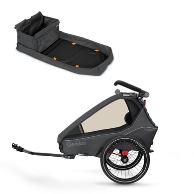 Qeridoo® Kidgoo1 Cykelvagn Steel Grey Kollection 2023 inkl. Cargo insats ensitsig