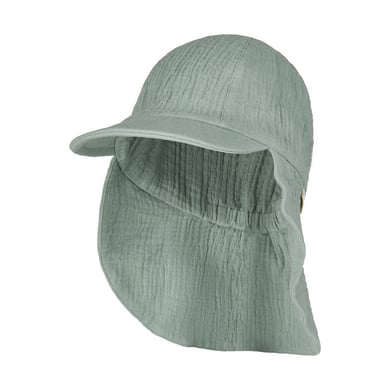 Sterntaler Spitsmuts met nekbescherming mousseline mat groen
