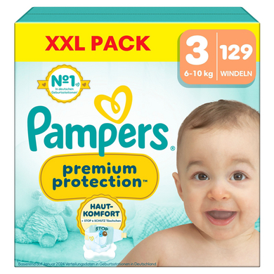 Image of Pampers Pannolini Premium Protection , taglia 3 midi 6-10kg, confezione XXL (1x 129 pannolini)059