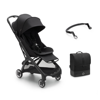 bugaboo Buggy Butterfly completo Midnight Black compreso il maniglione e la borsa per il trasporto