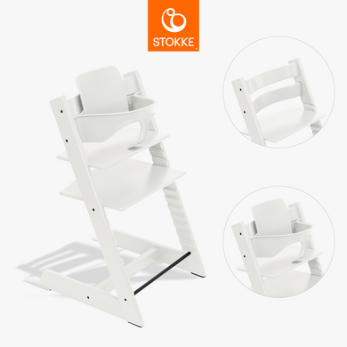 STOKKE® Tripp Trapp® Matstol bok vit inkl. Baby Set V2 vit