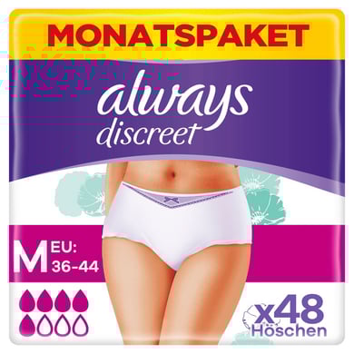Image of always discreet Mutandine per incontinenza taglia M normale, 48 mutandine (4 x 12 pezzi)059