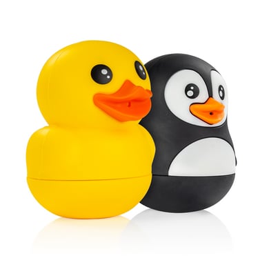 reer MyHappyBath Toys Giocattoli da bagno anatra e pinguino