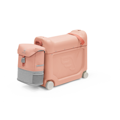 JETKIDS™ BY STOKKE® Resesäng BedBox™ Creamy Cappuccino med Crew BackPack™ Coral Pink