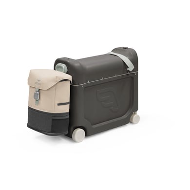 JETKIDS™ BY STOKKE® Resesäng BedBox™ Creamy Cappuccino med Crew BackPack™Midnight Grey
