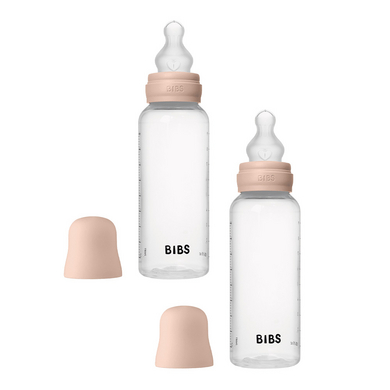 BIBS® Nappflaska 2x 270 ml silikon i blush