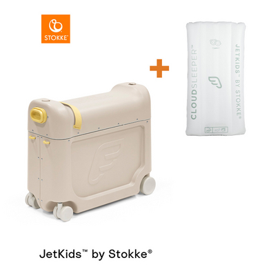 JETKIDS™ BY STOKKE® Pack da viaggio BedBox™ Moonglow White e materasso CloudSleeper™ bianco