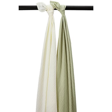 Meyco Baby Uni Swaddle 2-pack Naturel Soft Olive
