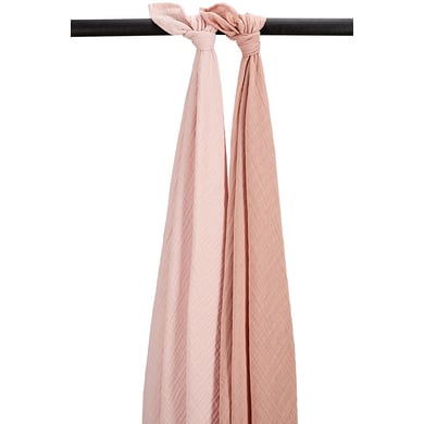 Meyco Baby Uni Swaddle 2-pack Zacht Roos/Roos
