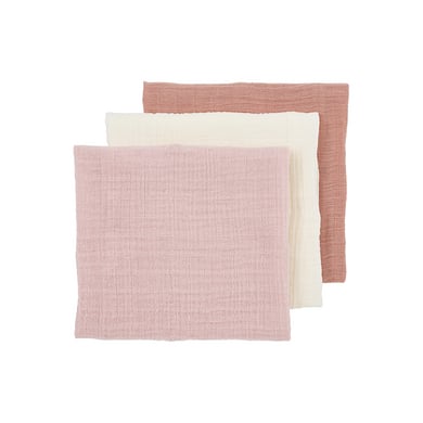 Meyco Baby Uni mousseline luiers 3-pack Zacht Rose/Rose/ Natural