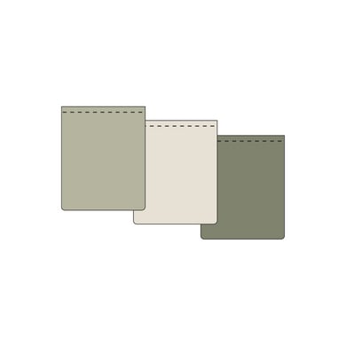 Meyco Baby Uni washandjes 3-pack Naturel/Zacht Olive / Olive Green