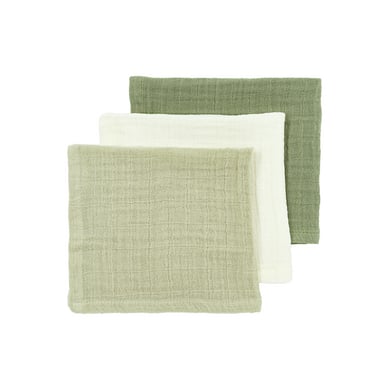 Image of Meyco Baby Uni panni per il ruttino 3 pezzi Naturel/Soft Olive / Olive Verde059