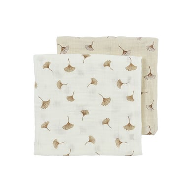 Meyco Baby Ginkgo mousseline luiers 2-pack White /Soft Sand