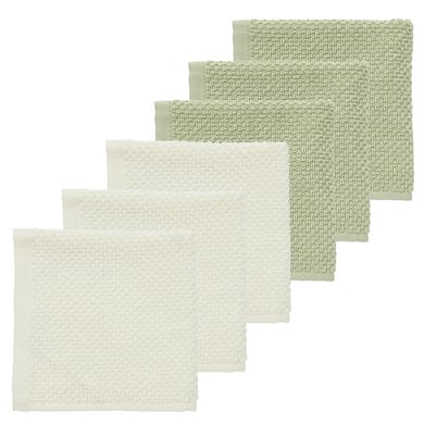 Meyco Baby popcorn boerendoekjes 6 stuks Naturel/Zacht Olive