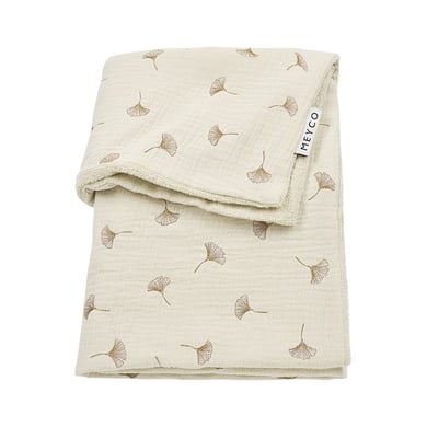 Meyco Baby Ginkgo babyfilt - förtvättad muslin - 75 x 100 cm - Mjuk Sand