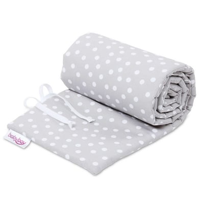 Image of babybay Nido in piqué adatto al modello Boxspring XXL, grigio perla a pois bianchi059