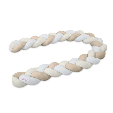 babybay Nest snake waffle piqué flätad 280 cm lämplig för barnsängar vit/ivory/ sand