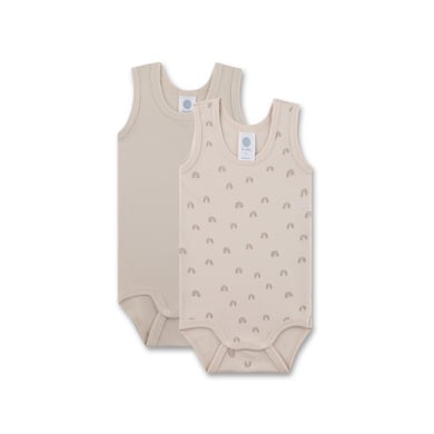 Sanetta Mouwloze body dubbelpak beige