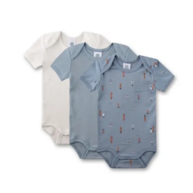 Sanetta Body korte mouwen three-pack blauw