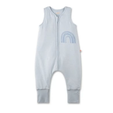 Image of Sanetta Sacco a pelo per neonati con piedini azzurro059